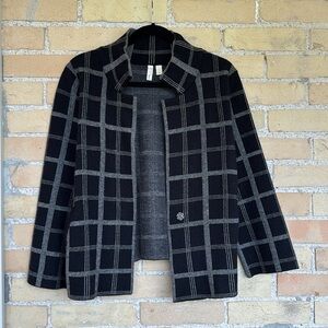 Anthropologie Moth Plaid Black and White Blazer
